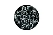 Grindstore Cut My Food Into Pieces Round Chopping Board (Black/Light Blue) (One Size)