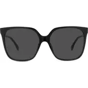'Fendi Fine 59mm Geometric Sunglasses in Shiny Black /Smoke at Nordstrom One Size Shiny Black/Smoke