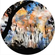 Slipmat Scratch Pad Felt for 12" Turntable LP DJ Record Player SUNSET SILHOUETTE