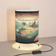 Adventure Map Tripod Lamp, Nautical Home Decor, Pirate Theme Lighting, Unique