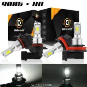 2-Sides LED Headlight Bulbs Conversion Kit 9005 + H11 High Low Beam Bright White (for: Honda Civic)