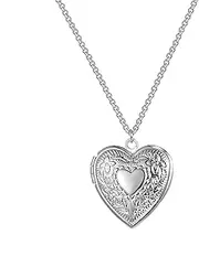 [Philip Jones] Silver Plated Heart Locket, Silver Plated, No Gemstone