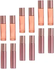 Healeved 12pcs Essential Oil Roller Bottles Glass Containers and Semi Transparent Colors for Perfume Aromatherapy and Makeup Storage