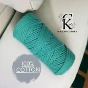 3MM macrame Braided cord, SEAFOAM Cotton Rope Yarn Craft Supplies Melbourne