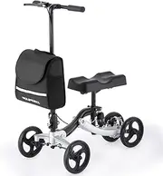 Equipmed Knee Scooter Walker, Disc Brake - Suspension Bag - Broken Leg Ankle Foot Mobility - Crutches Alternative