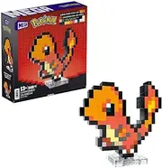 Mattel MEGA Pokemon Action Figure Building Set, Charmander with 349 Pieces and Pixel Retro Style, for Table or Wall Decor, Build & Display Toy for Collectors