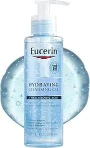 Eucerin Hydrating Cleansing Gel, Daily Face Wash and Makeup Remover Formulated with Hyaluronic Acid, 6.8 Fl Oz Bottle