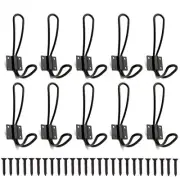 Rustic Farmhouse Entryway Hooks 10 Pack Decorative Vintage Hangers Wall Mount...