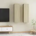 NNEVL TV Cabinets 2 pcs Sonoma Oak 30.5x30x110 cm Chipboard