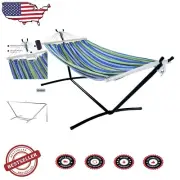 550lbs Capacity Double Hammock with 10FT Stand - Perfect for Indoors & Outdoors