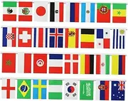 SHOWERORO Decorative National Flags Banner 9m 32 Flags Lightweight Polyester Fan's Party Essential