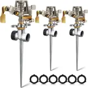 Impact Sprinklers Head Brass Pulsating Sprinklers with Alloy Spike Base, Adju...