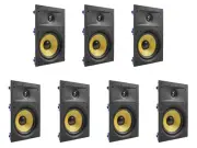 7 Pack - TDX 8" 2-Way In Wall Home Theater Surround Sound Speaker Flush White