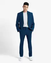 BNWT Kenneth Cole Reaction Mens Ready Flex Slim Fit Suit Blue 36S 29WX32L $395