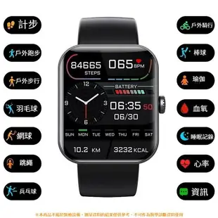 繁體中文 無痛測血糖時尚運動手錶 智慧APP資訊推送手環 智慧手錶 運動電子手環 血氧血壓心率睡眠監測 生活防