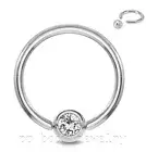 1PC. Surgical Steel CZ Captive Bead Ring Earring Septum Labret 20G 18G 16G