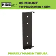 HIDEit 4S PlayStation 4 Slim (PS4 Slim) Vertical Wall Mount Bracket (Black) Pro Bundle