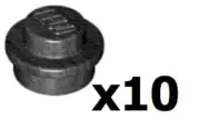LEGO 10 New Pearl Dark Gray Plate 1 x 1 Stud Round Pieces Parts D836