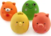 Chiwava 4PCS 2.4'' Squeak Latex Puppy Toy Funny Animal Sets Pet Interactive P...