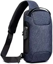 [Generic] Handsome Sports Locomotive Crossbody Bag and Anti-Theft, Large capaci Casual Fashion, Sex Blue M