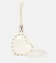 [Simone Rocha] Simone Rocha Heart faux pearl-embellished clutch One Size white