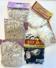 Vintage Junk Drawer Lot Of 6 Doll’s Hair Father Christmas Hair & Beard