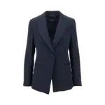 [EMPORIO ARMANI] EMPORIO ARMANI ICON chevron cady single-breasted jacket Woman 40 40 Blue