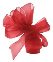Offray LLC 423875 Simply Sheer Asiana Ribbon - 1/4" W X 100 yd - Red Ribbon
