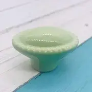 Green Oval Shape Knobs Ceramic Drawer Knob Pulls Kids Dresser Handle Pull Kitchen Cabinet Door Knob Children Room funiture Decor - (Color: Light Green)