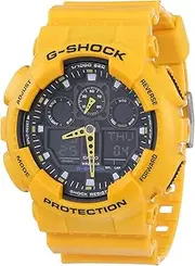 [Casio] GA100A-9A Mens Yellow/Black Analog/Digital Watch with Yellow Band
