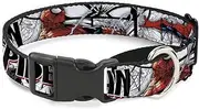Dog Collar Martingale Spider Man Action Poses Comic Scenes White Black Red 11 to 17 Inches 1.0 Inch Wide