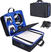 ZORETCO Carrying Case Compatible with PS5,Hard-Shell Travel Bag Holds PlayStation 5 Console,Wireless DualSense Controllers,Base,Games and Accessories