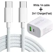 White + Charger Apple Iphone 15 16 Cable Charger Charging Fast Pro Max Plus Ipad Type C Adapter