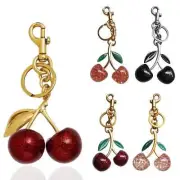Cherry Bag Charm Cherry Keychain Charm Metal Accessory Sparkling Resin For Coach