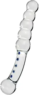 Crystal Glass Pleasure Wand Dildo Beads Plug, Double Head Design Butt Plug Dildo Prostate Massage G-spot Masturbator Sex Toy for Men and Women