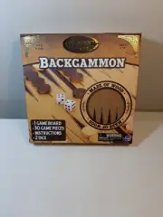 NEW OPEN BOX Classic Games WOOD Backgammon Set, Board & 30 Game Pieces & Dice