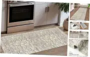 Vintage Floral 2x5 Runner Rug, Beige Tan 5' x 2' (runner) Light Beige Tan White