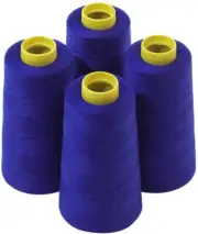 4 Large Royal Blue Color Cones of Polyester Threads for Sewing Quilting Serger