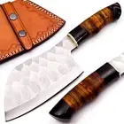Hand Forged chef cleaver Kitchen Chopper With Leather Sheath Full Tang
