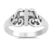 USA Seller Cross Ring Sterling Silver 925 Unisex Best Price Jewelry Selectable