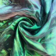 Laser Tulle Fabric Silk Chiffon Fluorescent Yarn Organza Glass Yarn Colorful Sewing Mesh Cloth black