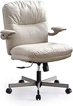 Ergonomic Office Chair Home Office Chair with Reversible Armrests Waterproof Wear-Resistant Fabric Makeup Chair Study Chair Lift Desk Chair Modern Comfortable Desk Chair Desk Chair