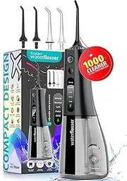 G.CATACC Cordless Water Flosser for Kids Adults Teeth Gums Brace Cleaning, Portable Oral Irrigator, Rechargeable Water Dental Flossing Pick with 4 Tips for Travel & Home