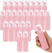 24 pcs 2oz/60 ml Foam Soap Dispensers Mini Plastic Refillable Travel Bottles with Pump for Hand Sanitizer Shampoo Soap Cleanser Castile Liquid