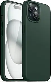 JETech Silicone Case for iPhone 15 6.1-Inch, Silky-Soft Touch Full-Body Protective Phone Case, Shockproof Cover (Midnight Green)