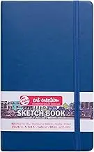 Tarens T9314-232M Art Creations Sketchbook, Drawing Notebook, 5.1 x 8.3 inches (13 x 21 cm), Navy Blue, Thick, 4.9 oz/sq ft (140 g/m2), Fine, Acid Free Paper, 80 Sheets Bound