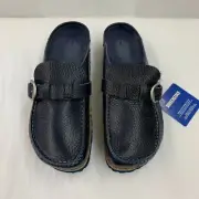Birkenstock New w/ Box Buckley Navy Natural Leather Regular Width Select Size
