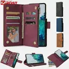 For Samsung S25 Ultra Plus S24 S23 S22 S21 FE Zip Wallet Case Leather Flip Cover