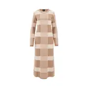 [EMPORIO ARMANI] EMPORIO ARMANI Check knitted midi dress Woman 40 40 Beige