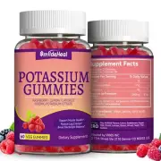 2 Pack Potassium Supplement Gummies 1000mg Potassium Gummies for Adults Suppo...